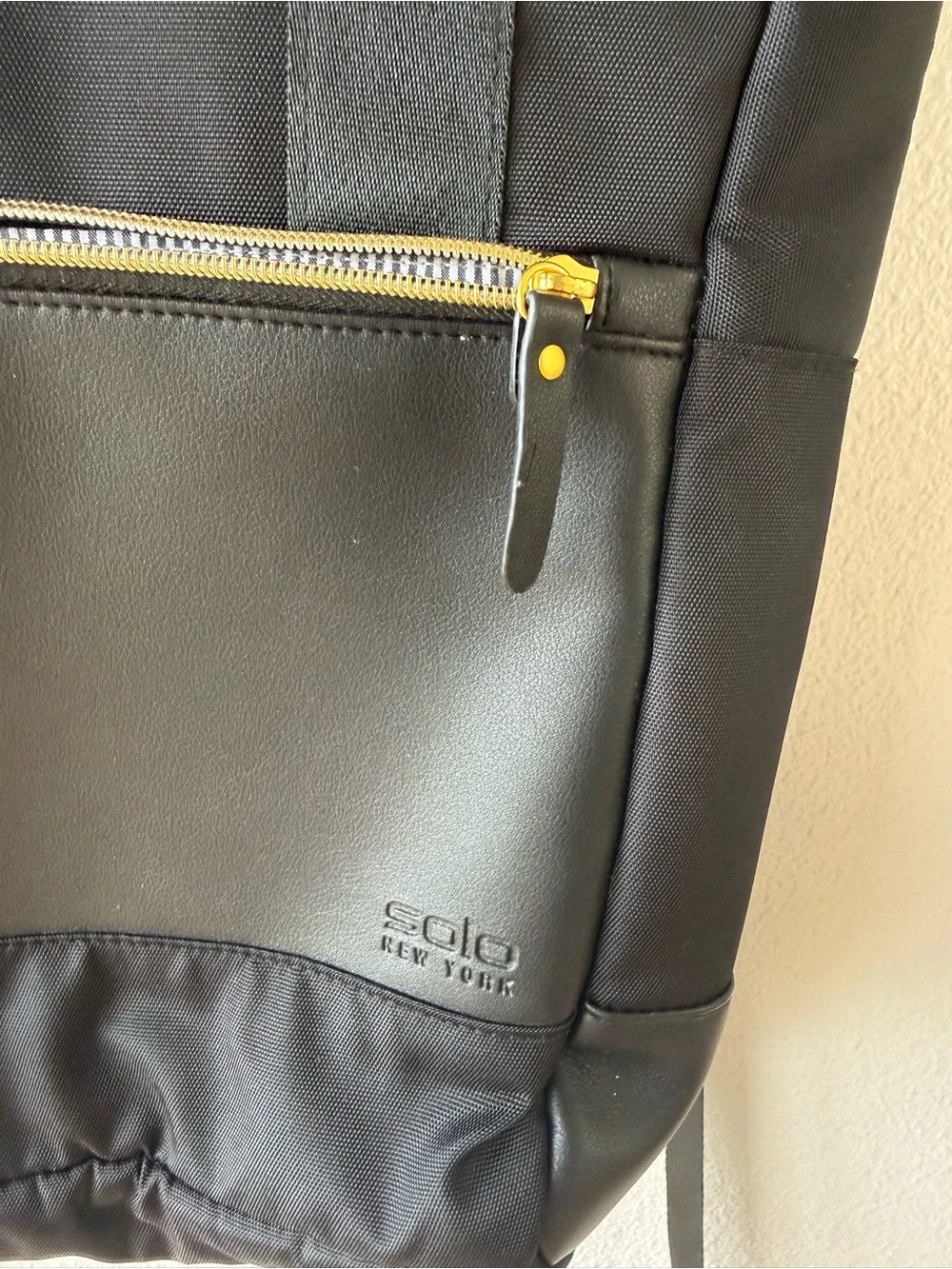 Black Tote Backpack - canvas and leather backpack Solo New York